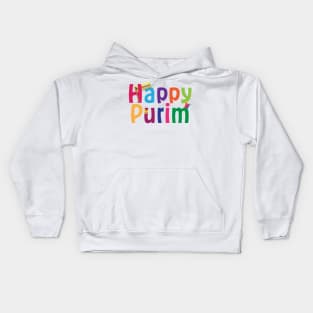 Happy Purim colorful design Kids Hoodie